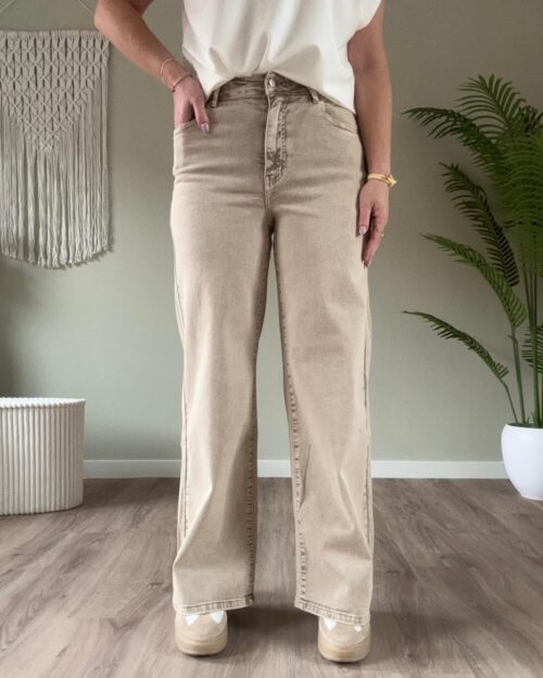 Wide leg jeans beige