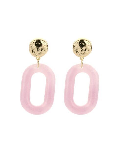 BIBA - Oorbellen ovaal roze