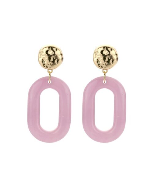 BIBA - Oorbellen ovaal paars