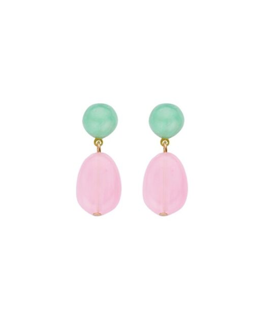 BIBA - Kralen oorbellen mint