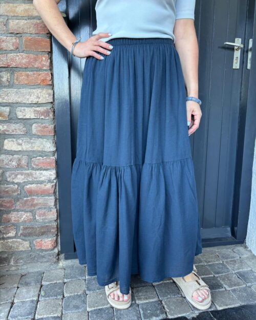 Mousseline rok navy