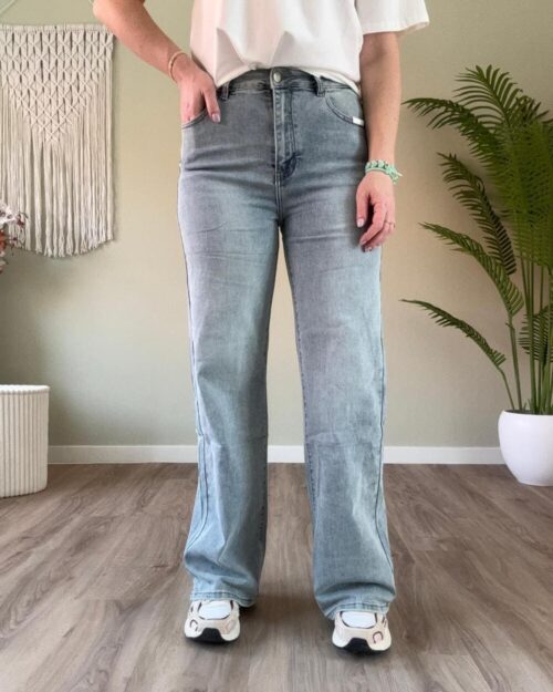 Super stretch wide leg jeans light blue