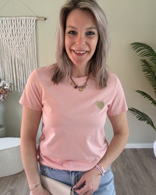 Tee hart roze