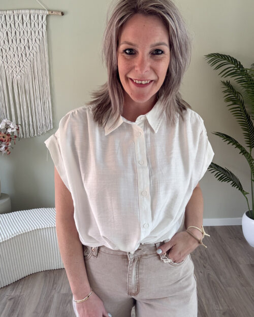 Oversized basic blouse wit