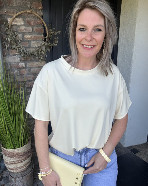 Oversized basic-tee geel
