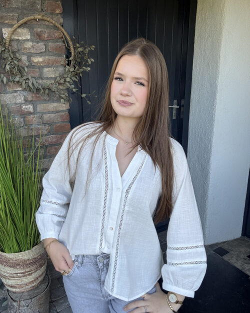 Mousseline blouse wit