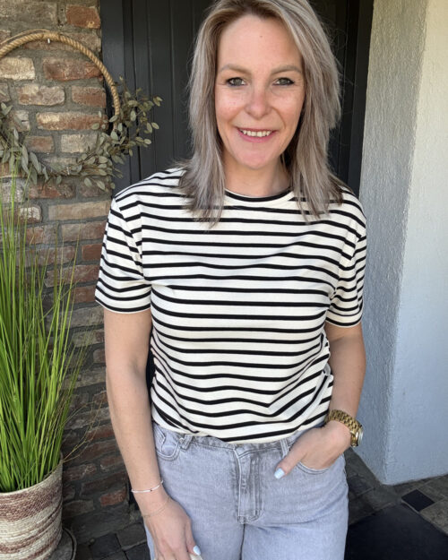 Tee stripes zwart-wit