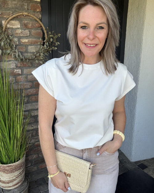 Tee met kapmouwtje wit