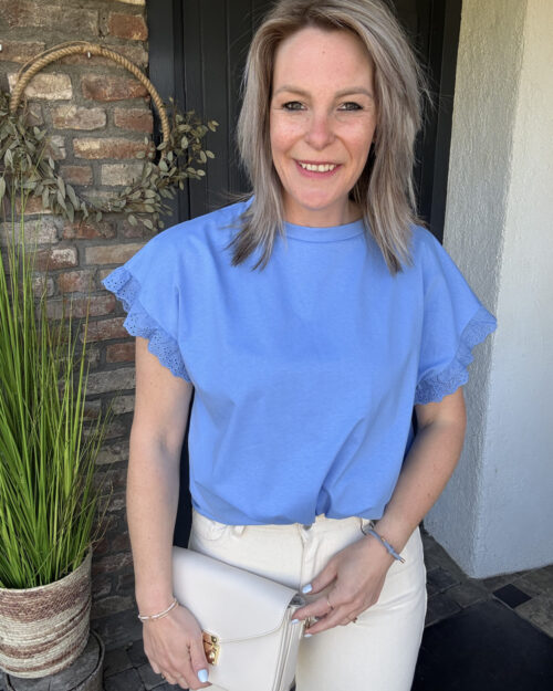 Shirt met ruffle blauw
