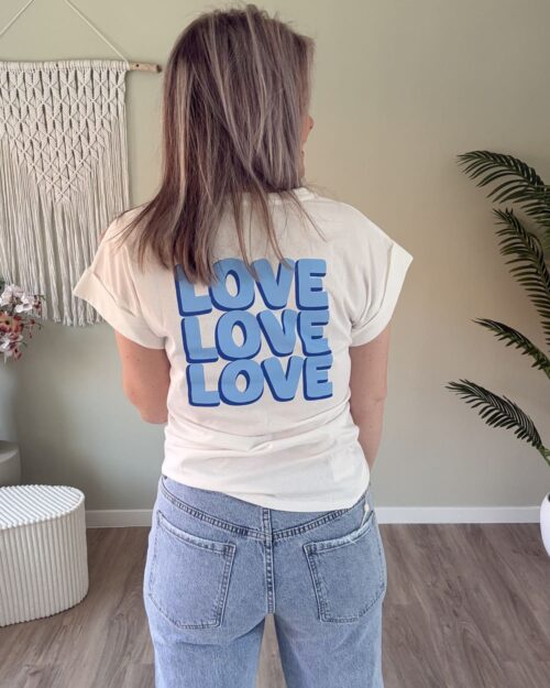 Tee love blauw