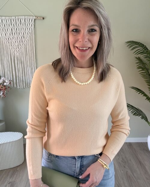 Zacht gebreide trui peach