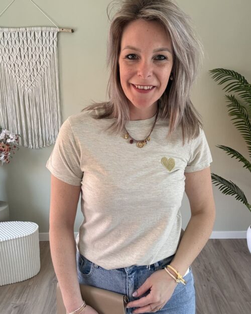 Tee hart beige