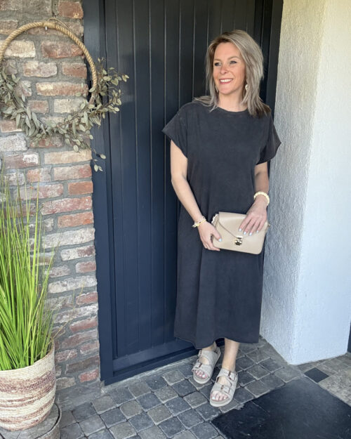 Maxi t-shirt dress grijs
