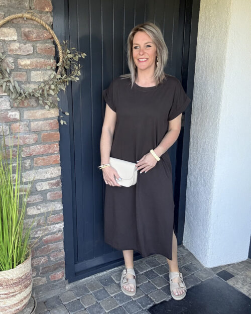 Maxi t-shirt dress choco