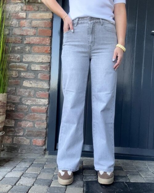 Wide leg jeans grijs
