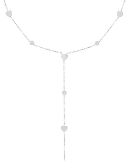 Y-ketting mini hartjes zilver