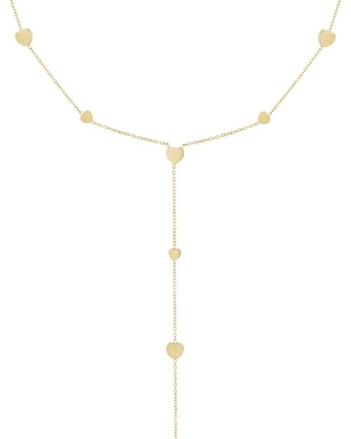 Y-ketting mini hartjes goud