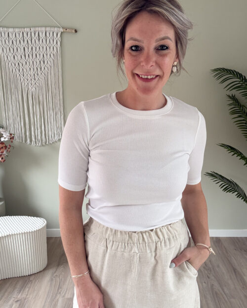 Ribbed tee wit