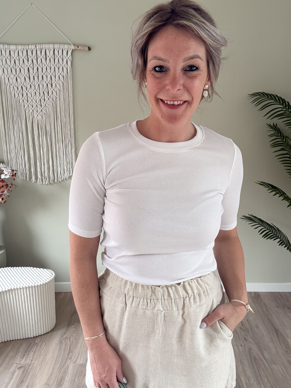 Ribbed tee wit