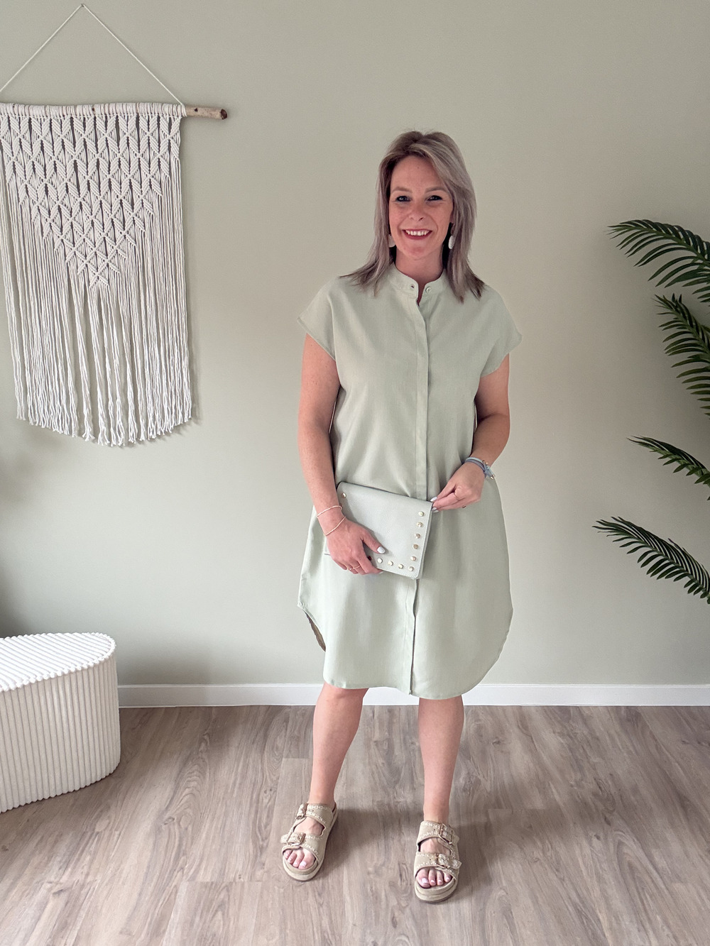 Blouse jurk mint groen - Afbeelding 2