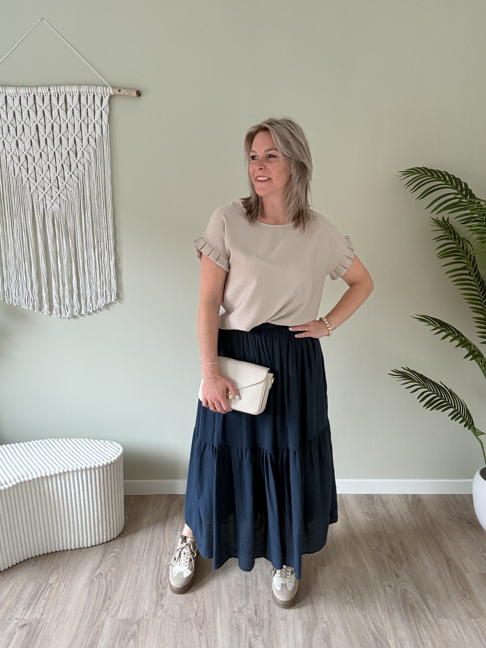 Ruffle top beige - Afbeelding 2