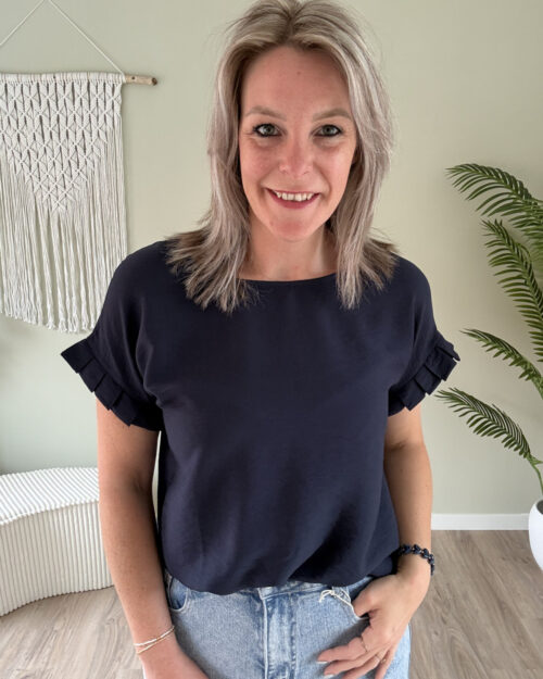 Ruffle top navy