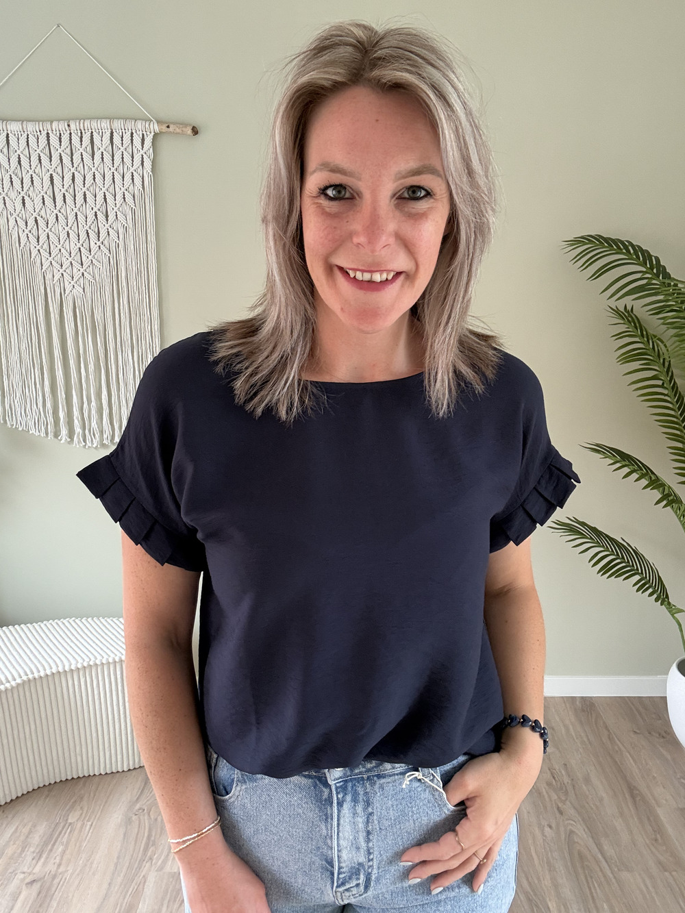 Ruffle top navy