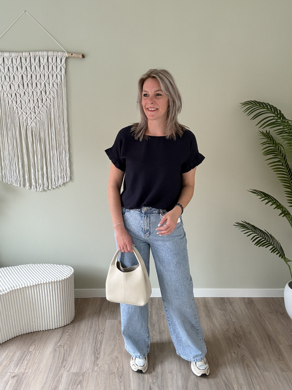 Ruffle top navy - Afbeelding 2