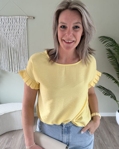 Ruffle top geel