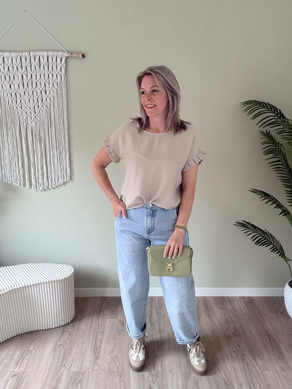 Ruffle top beige - Afbeelding 3