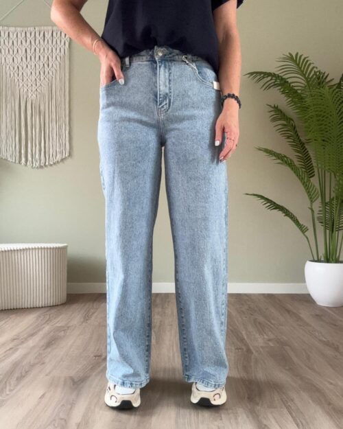 Denim wide leg jeans