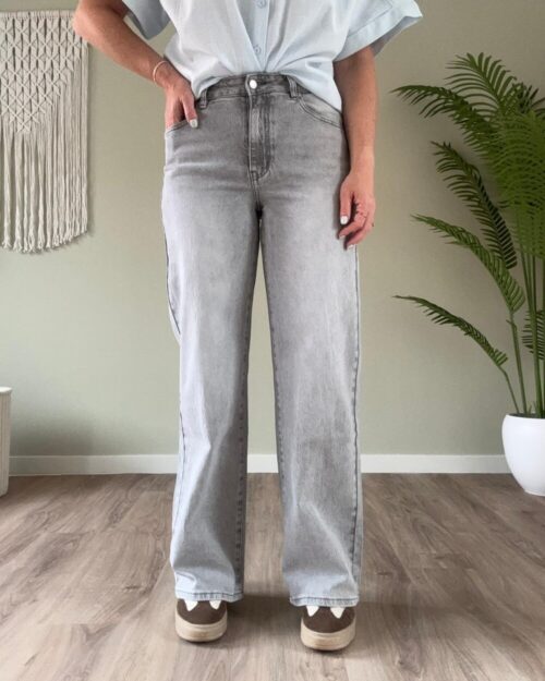 Wide leg jeans grijs