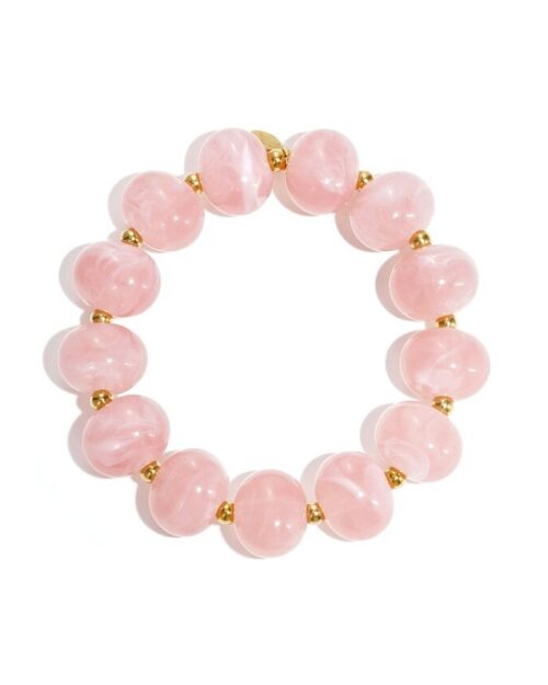 Elastische kralen armband roze