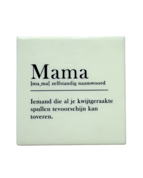 Tegeltje: mama woordenboek