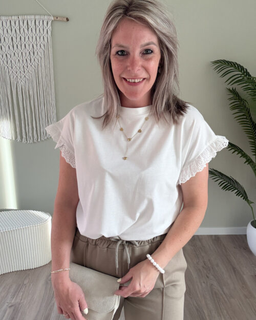 Shirt met ruffle wit