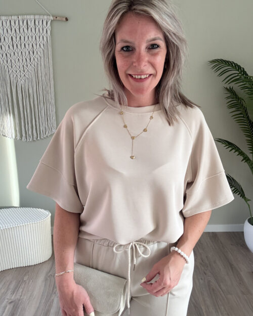 Oversized basic-tee beige