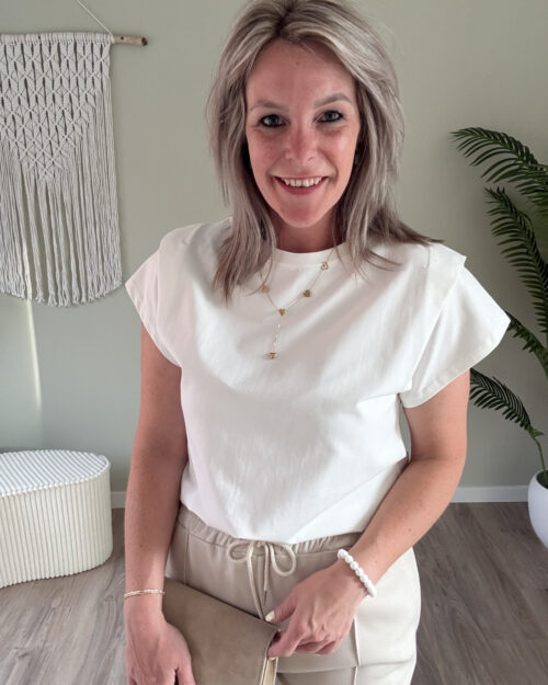 Shirt met kapmouwtje wit