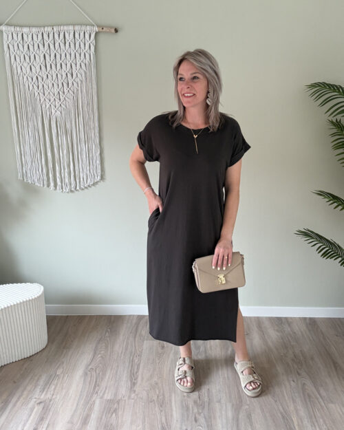 Maxi t-shirt dress choco