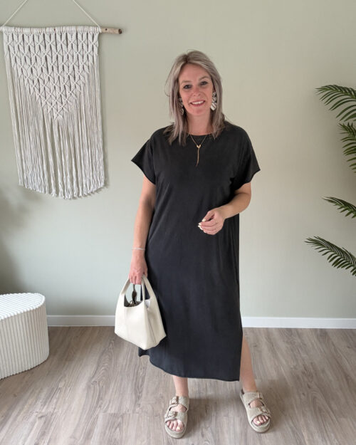Maxi t-shirt dress grijs