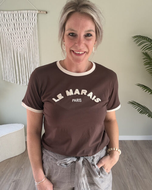 Tee le Marais choco-wit