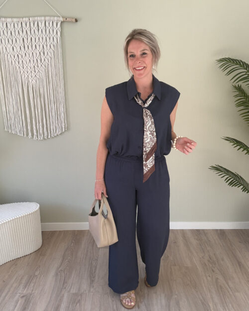 Linnenlook set navy