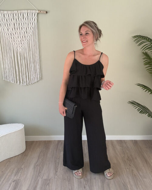 Summer ruffle set zwart