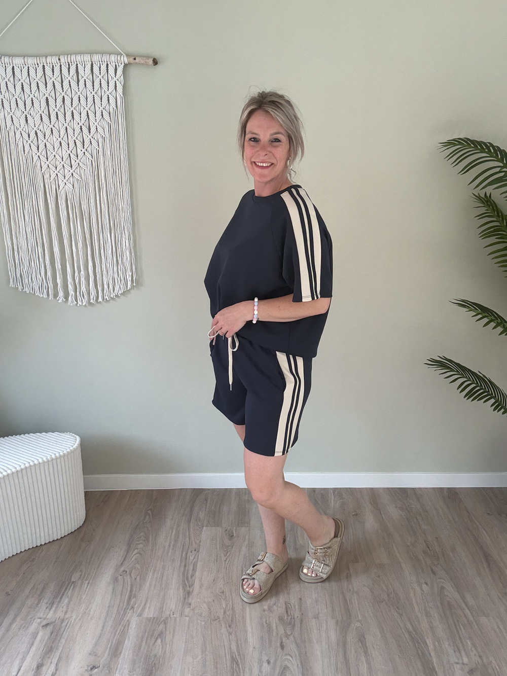 Short twinset stripes navy - Afbeelding 2