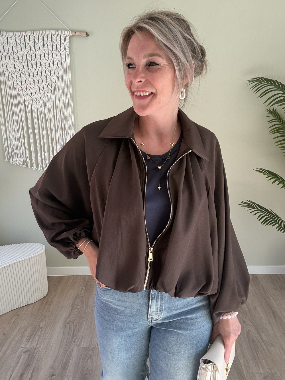 Oversized jacket choco