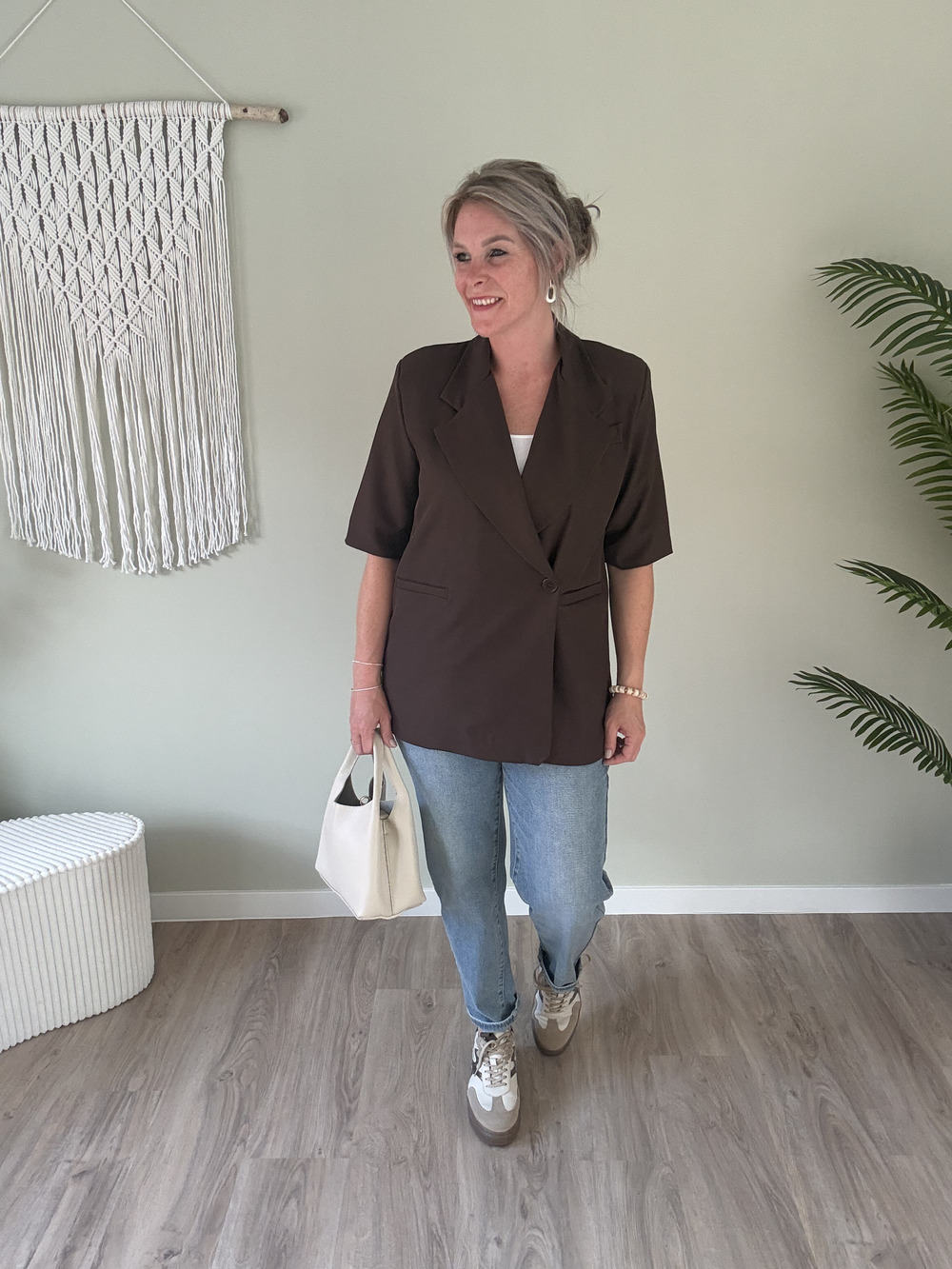 Blazer met korte mouwen choco - Afbeelding 2