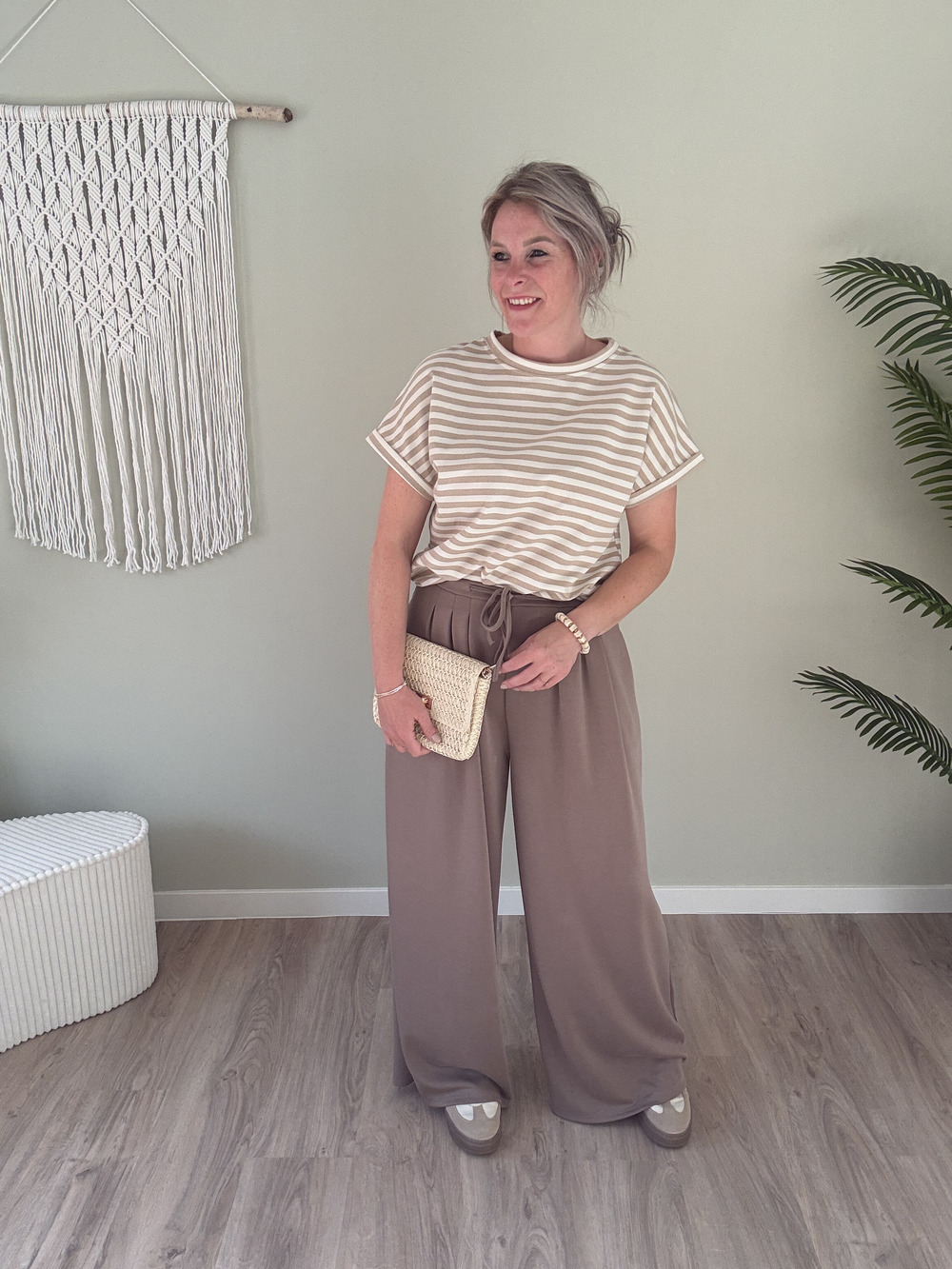 Tee gestreept beige-ecru - Afbeelding 2