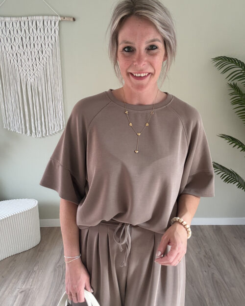 Oversized basic-tee taupe