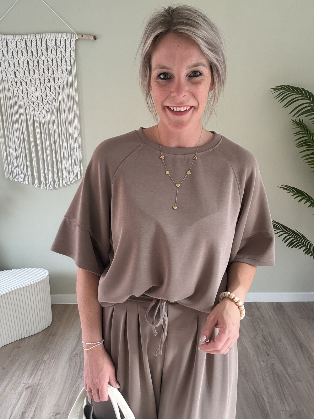Oversized basic-tee taupe