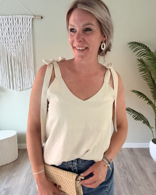 Strik top beige