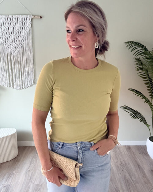 Ribbed tee groen